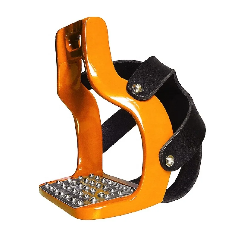 ركاب الفروسية من الألومنيوم غير قابل للانزلاق، دواسة من الفولاذ المقاوم للصدأ + غطاء واقي #2