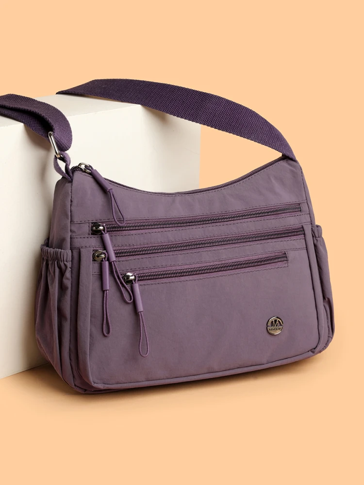 

Nylon Ox Cloth Crossbody Bag Lightweight Single oulder Bag for Women Versatile Mom Bag Soft Casual Sle Zipper Closure