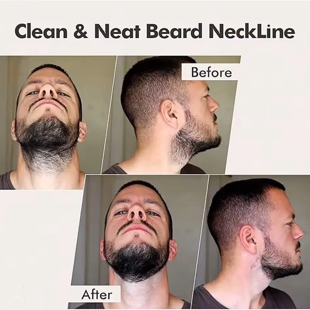 Ultimate Beard Shaper Neckline Shaving Template Guide - Styling Beard Trimmer Tool Lineup Stencil for Perfect Facial Hair Design