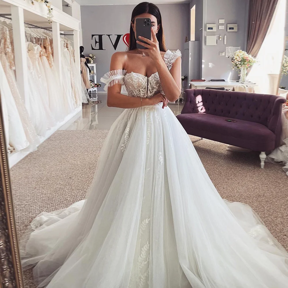 

Vestido de Noiva Princesa 2023 Vintage Lace Wedding Dresses Straps Boho Bride Dress Church Wedding Gowns Women Corset Back