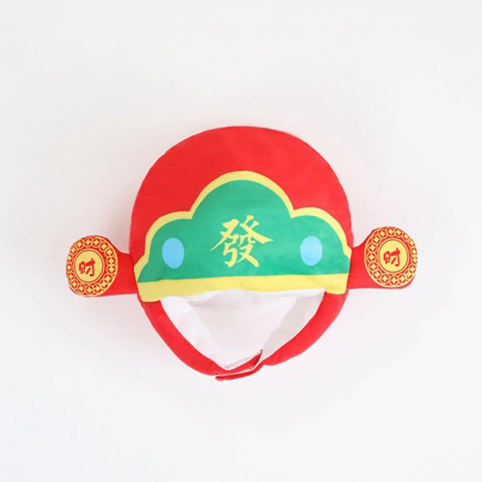 God of Wealth Plush Hat Traditional Chinese Photo Prop for Cosplay