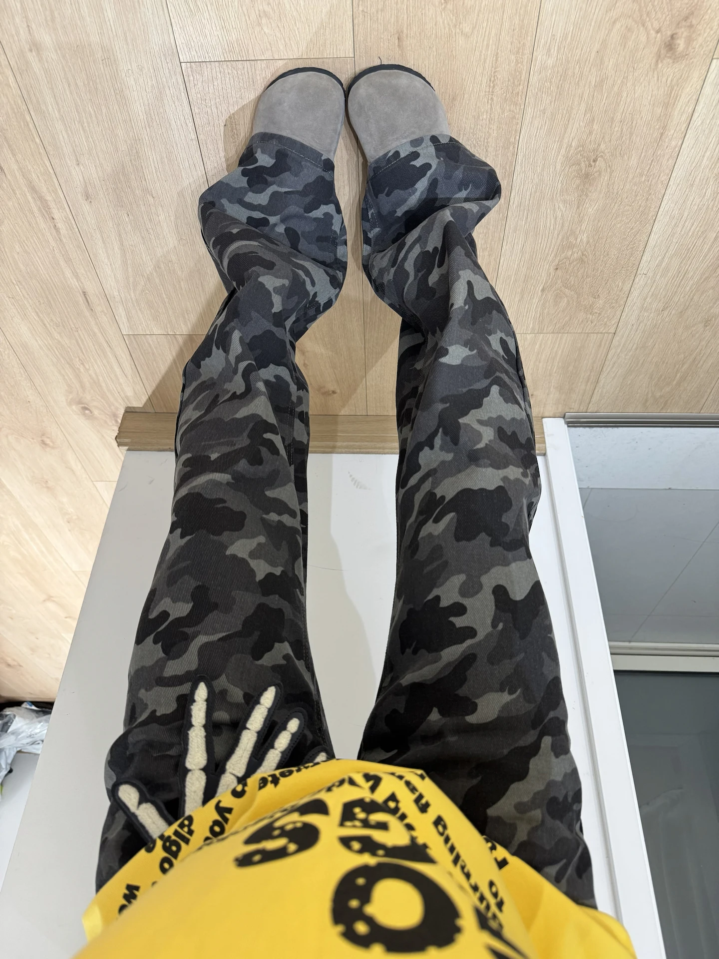 

Мужские камуфляжные рабочие брюки Cleanfit: осенние свободные джинсы-леггинсы с завышенной талией для молодежи, повседневные, для города