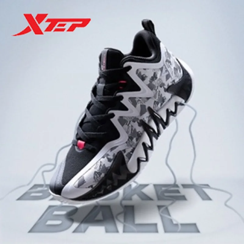 Xtep Basketball Shoes For Men 2024 Winter Sports Shoes Comfortable Breathable Soft Cushion Universal Sneakers 876419120004