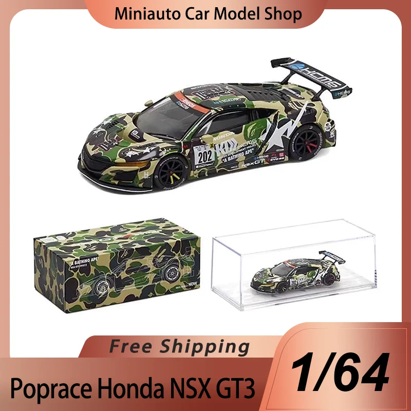 

New In Stock Poprace 1:64 Honda Nsx Gt3 Alloy Model Skyline C210 Universe 30th Anniversary Commemorative Edition Toys Kid Gifd