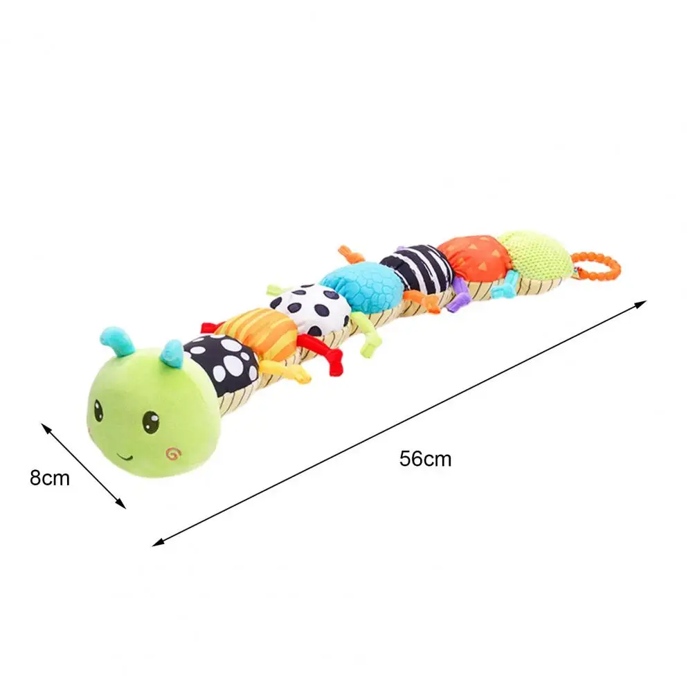 Baby Plush Toy Visual Development Plush Toy Caterpillar Plush Doll Height Scale Crinkle Bell Bb Sounder Music for Babies