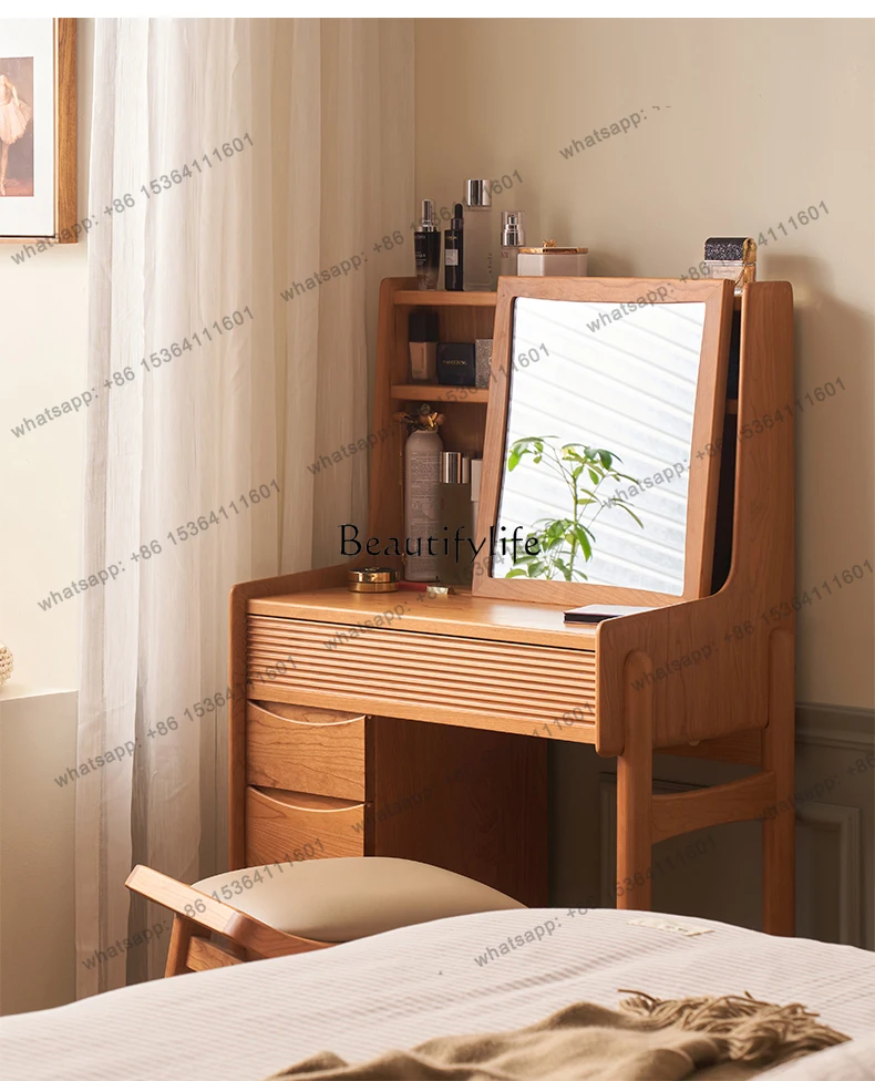 

X4 Solid Wood Dresser Modern Minimalist Cherrywood Bedroom Desk Dresser