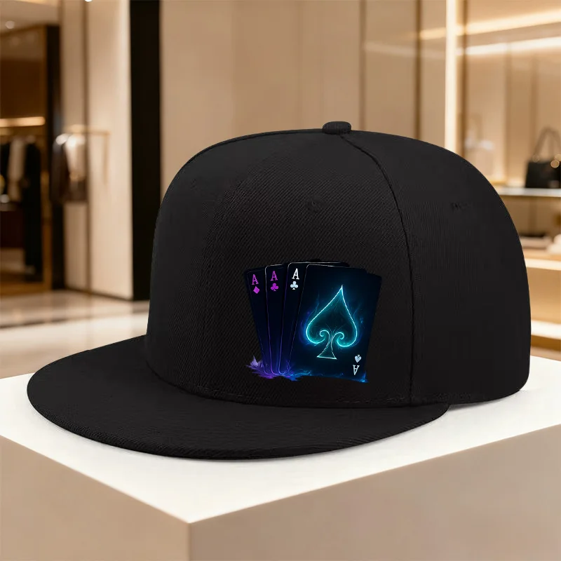 Playing Cards Adjustable Hip-Hop Cap Lightweight Printed Craft Women'S Hat Men'S Sun Hat with Poker Pattern Ideal Gift