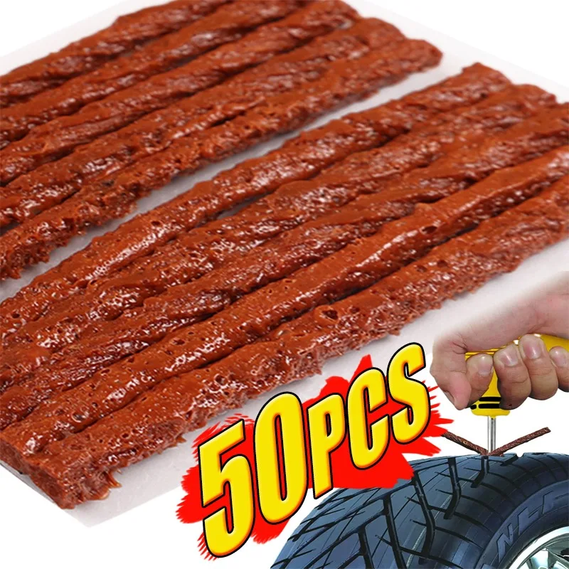 5-50PCS Tire Repair Strips Tubeless Rubber Stiring Glue Seals for Car Motorcycle Bike Tyre Puncture Repairing Tools Accessories