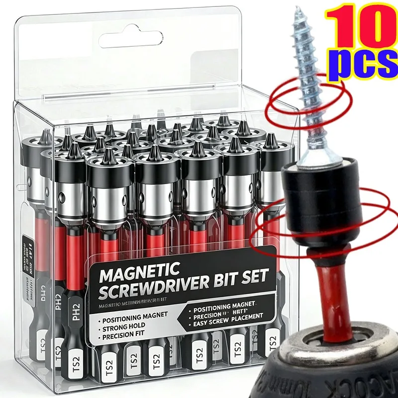 S2 Steel PH2 Magnetic Drywall Screw Setter Bits Hex Shank Positioning Screwdriver Bit for Gypsum Board Drilling Power Tool