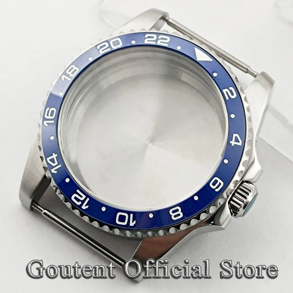 NONE Goutent 36mm Saphirglas Uhrengehäuse schwarz Keramik gmt Uhr Lünette passen nh34 nh35 nh36 eta2824 pt5000 miyota 8215 821a Uhrwerk 9