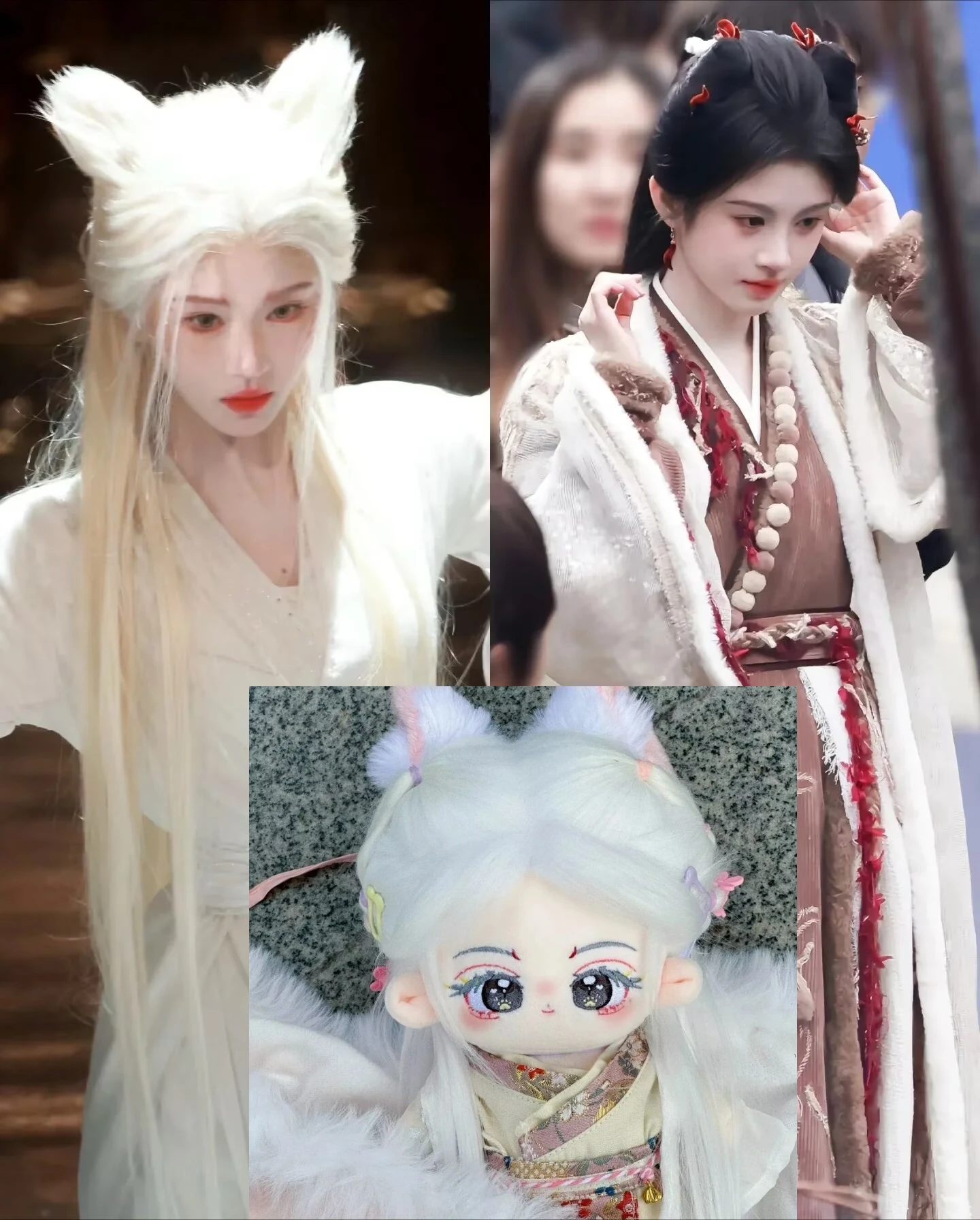 

Ju Jingyi's same toy cotton doll 'Moon Scale Qiji' attribute 20cm star peripheral cat ear antique style doll gift