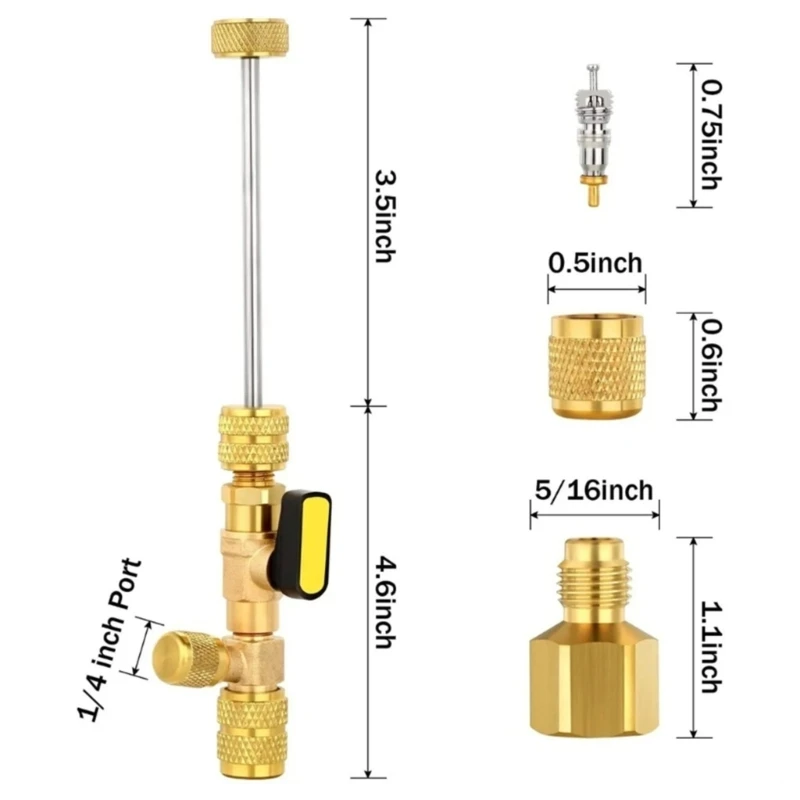 Conjunto removedor instalador núcleo válvulas R140A Conjunto ferramentas serviço ar condicionado metal