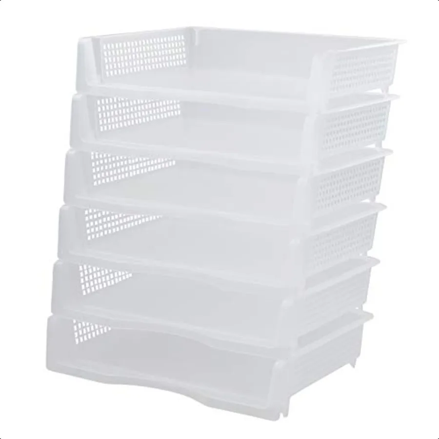 

Kiddream 6 Tier Clear Plastic Document Letter Trays Stackable Paper File Tray