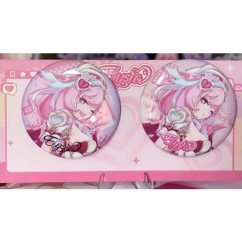 

MiHoYo Honkai Impact 3rd Elysia Peripheral Set Acrylic Stand Round Badge Pins Collectible Cards Game Merch For Fans Collection
