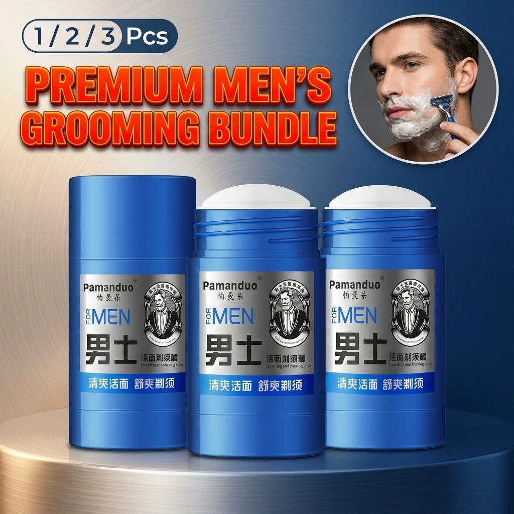 1/2/3Pcs Men's Shaving Cream Softens Beard Gentle Non Irritating Stubble Cleans Men's Supplies Rotates Shaving Facial Care