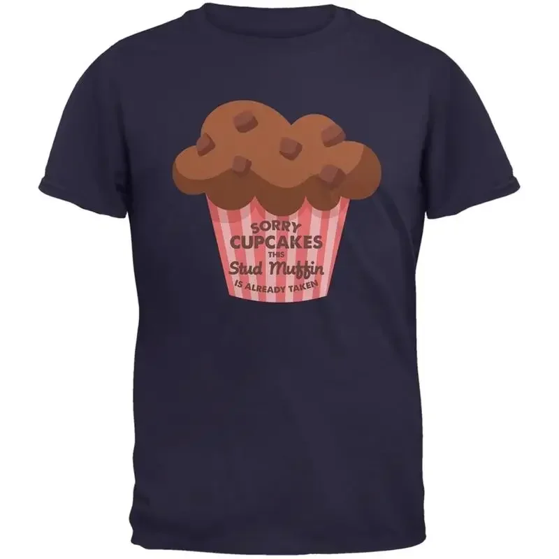 Valentine's Day Sorry Cupcakes Navy Adult T Shirt