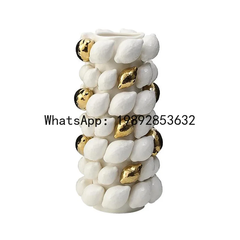 Z6 Modern Light Luxury Creative Fruit Real Ceramic Vase Exhibition Hall Villa Coffee Table Ornament
