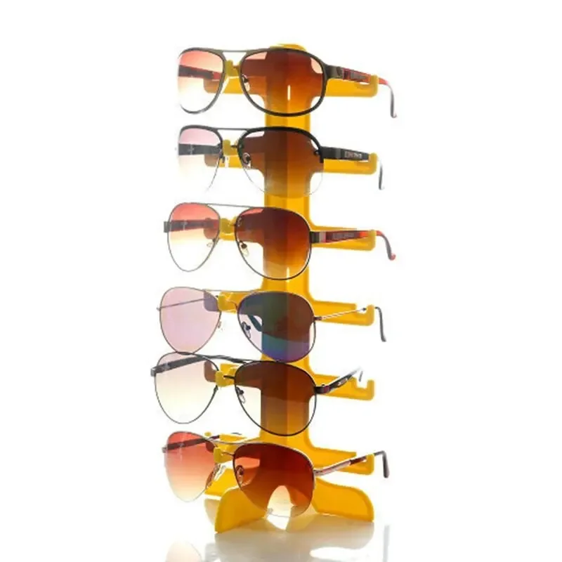 1PC 6 Pay Countertop Glasses Display Stand Sunglasses in A Row Nearsighted Counter Storage Shelf Multi-color Optional