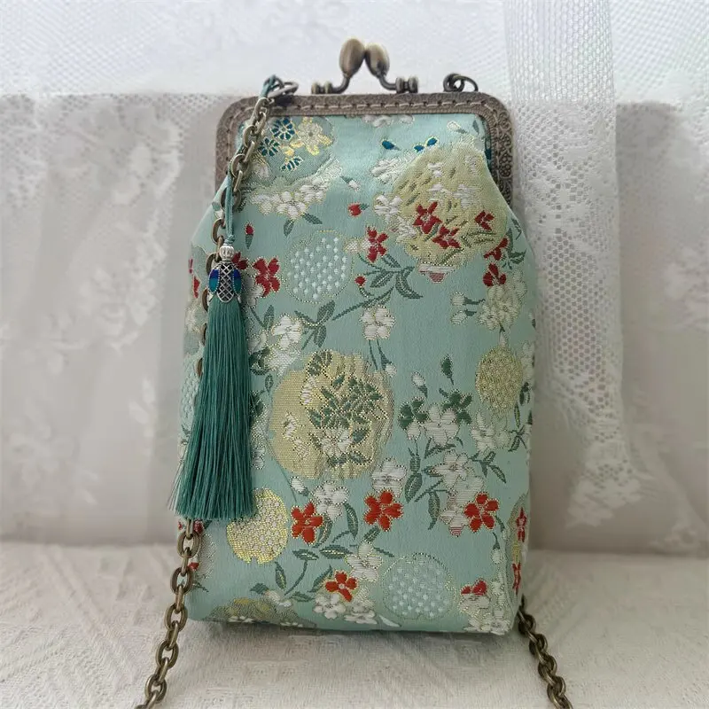 2025 แฟชั่นจีนแบบดั้งเดิมสไตล์Hanfuอุปกรณ์เสริมกระเป๋าโบราณCrossbodyกระเป๋าหญิงVINTAGEทุกวันพู่กระเป๋าทําด้วยมือW510