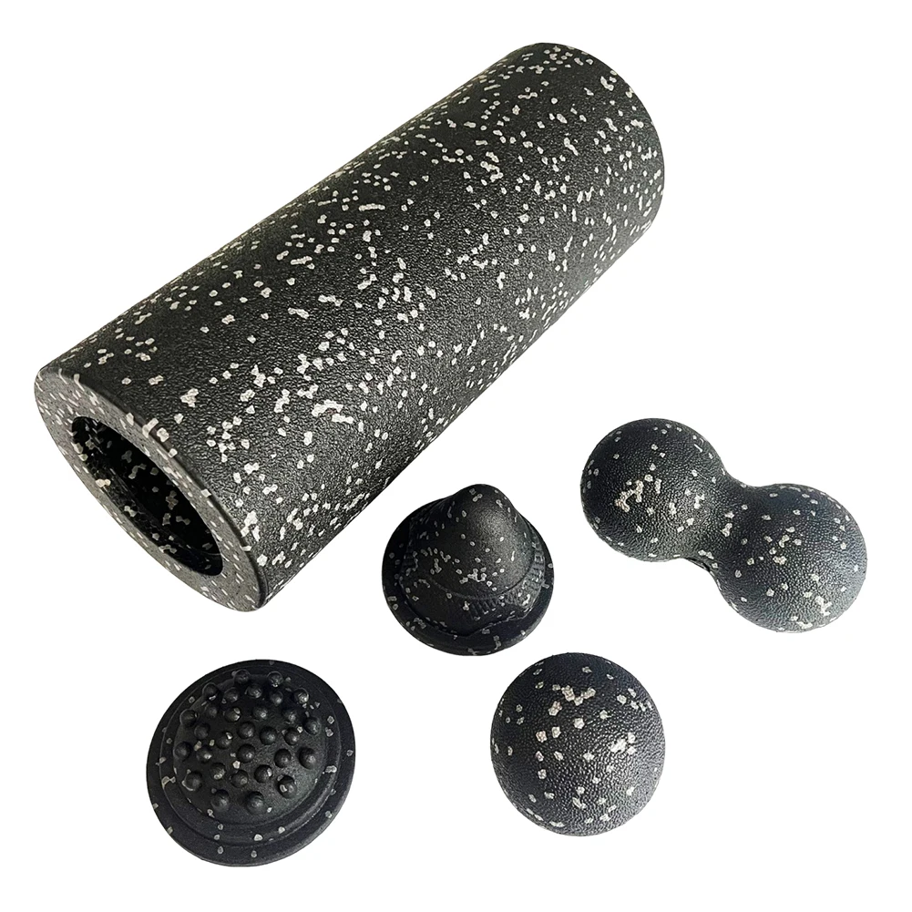 5-in-1-Faszienrollen-Set, Selbstmassage-Set, multifunktionaler Erdnuss-Massageball, Schaumstoffrolle zum Dehnen von Rückenwirbelsäulen und Beinen