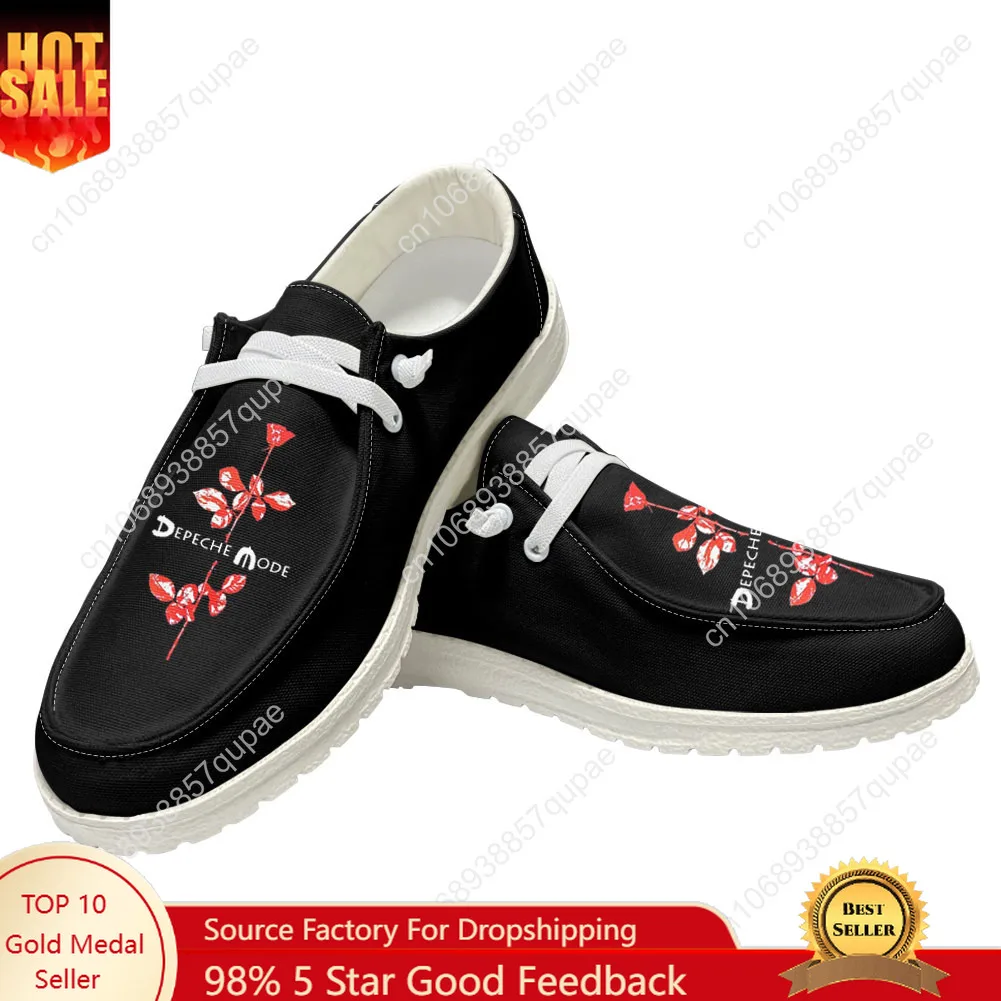 

Depeche Rock Band Casual Shoes Music Singer Men Woman Flat Shoe Breathable Outdoor Lightweight Footwear Couple Custom Made Shoe