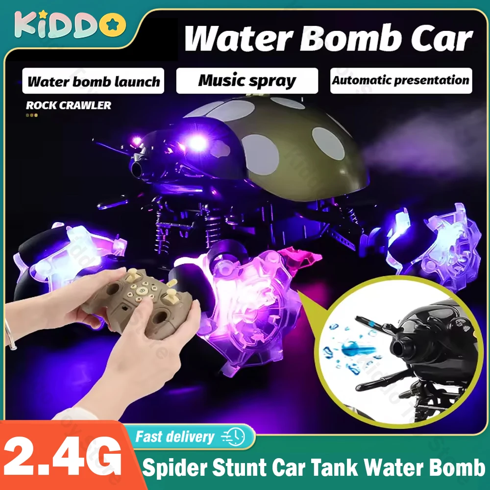 Spider Stunt RC Car Remote Control Tank Water Bomb Car Launch Water Bomb Drift Spray Eletric Stunt Car Toys for Boys Gifts