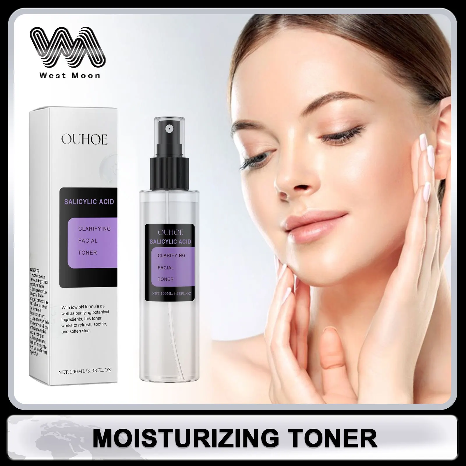 

Moisturizing Toner Deep Hydrate Shrink Pore Oil Control Anti-Roughness Brighten Skin Care Treatment Hyaluronic Acid Facial Toner