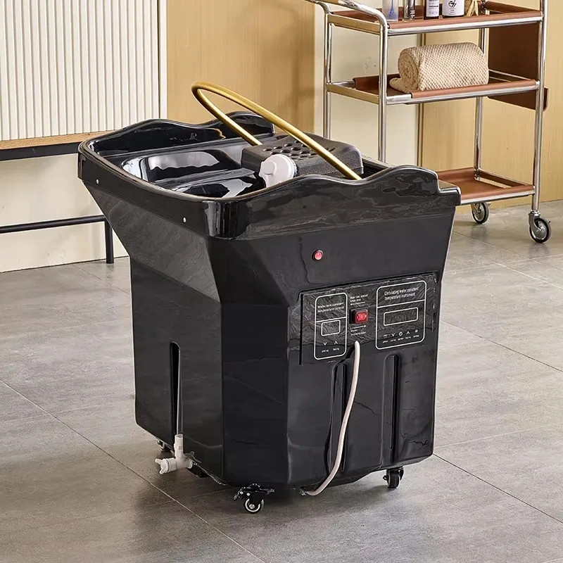2025 Portable Water-Recirculating Shampoo Chair with Sink Mobile Hairdresser's Head Spa Shampoo Basin Chair Movable Shampoo Chai