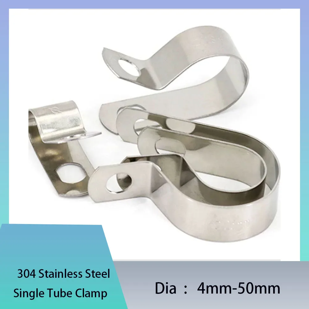 5/10 Pcs Dia 4mm-50mm 304 Stainless Steel R-Type Throat Bracket Pipe Buckle Water Oil Pipe Clamp