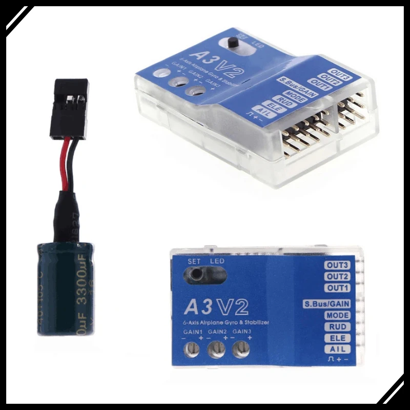 A3 V2 Professional 3-Axis Flight Controller Gyro Stabilizer for RC Airplane Fixed Wing Precision Balance System Model Upgrade