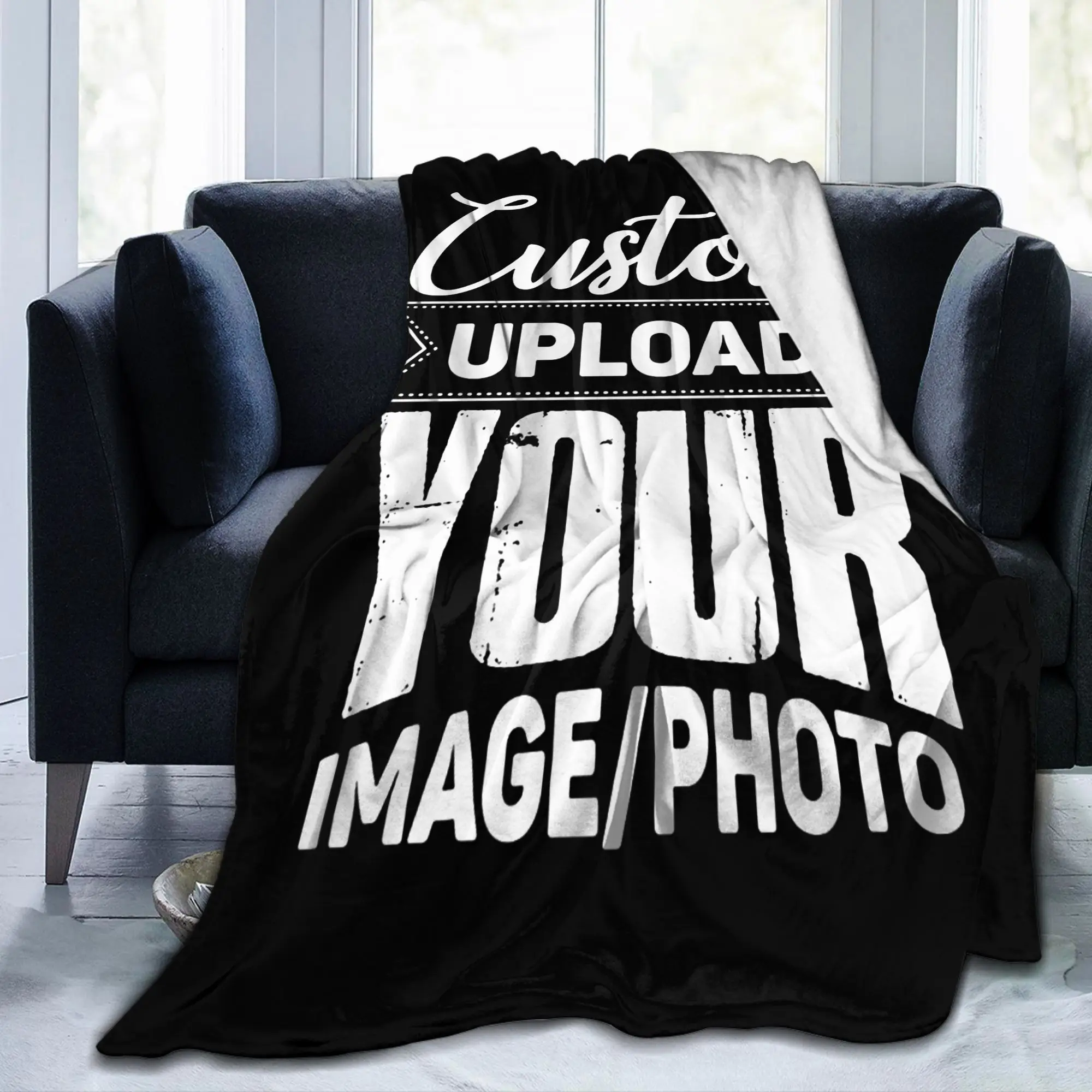 Sofa Fleece Custom Your Design Here Throw Blanket Flannel Personalized Logo Printed Blankets for Bedroom Travel Sofa Bedspreads