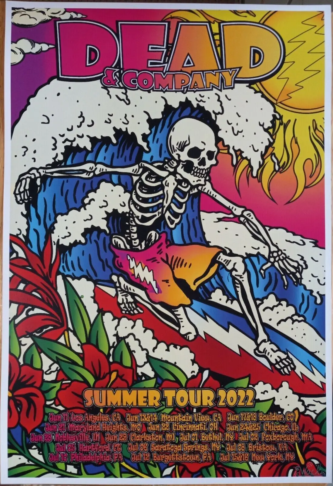 Home Pintura Decorativa Cartaz De Seda, Arte Adesivos De Parede, Estádio Dodger Dead and Company, Summer Tour, 2022