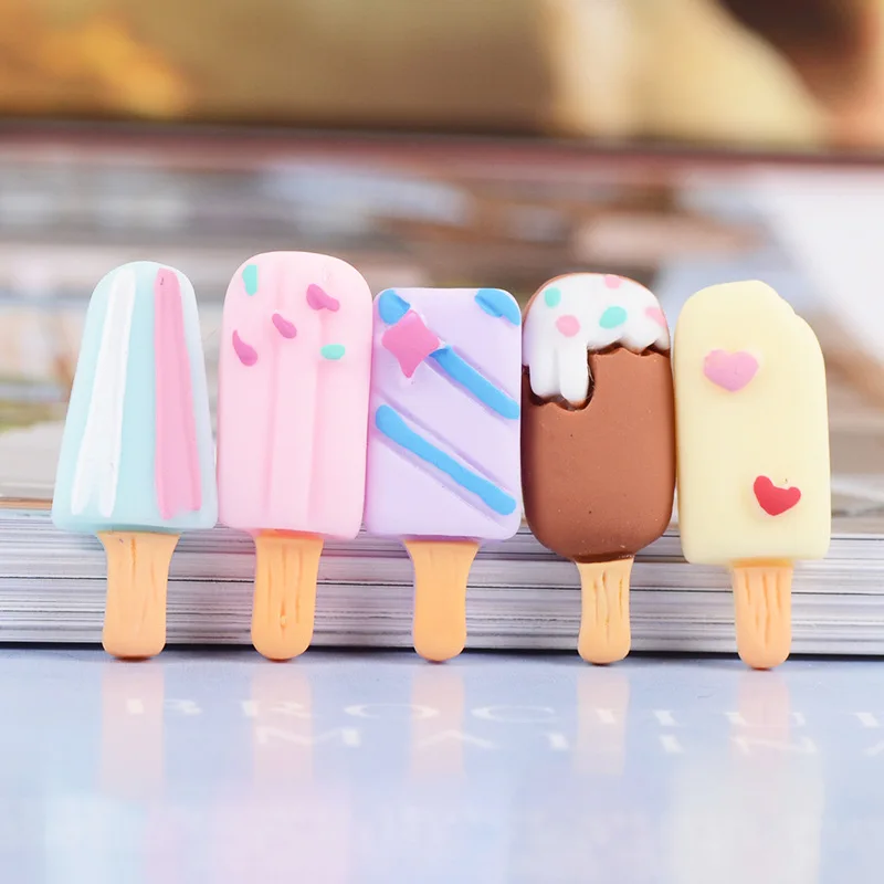 1pcs Resin Painted Simulation Small Ice Cream Doll House Material Mobile Phone Case Diy Ice Cream Handmade Jewelry Accessories