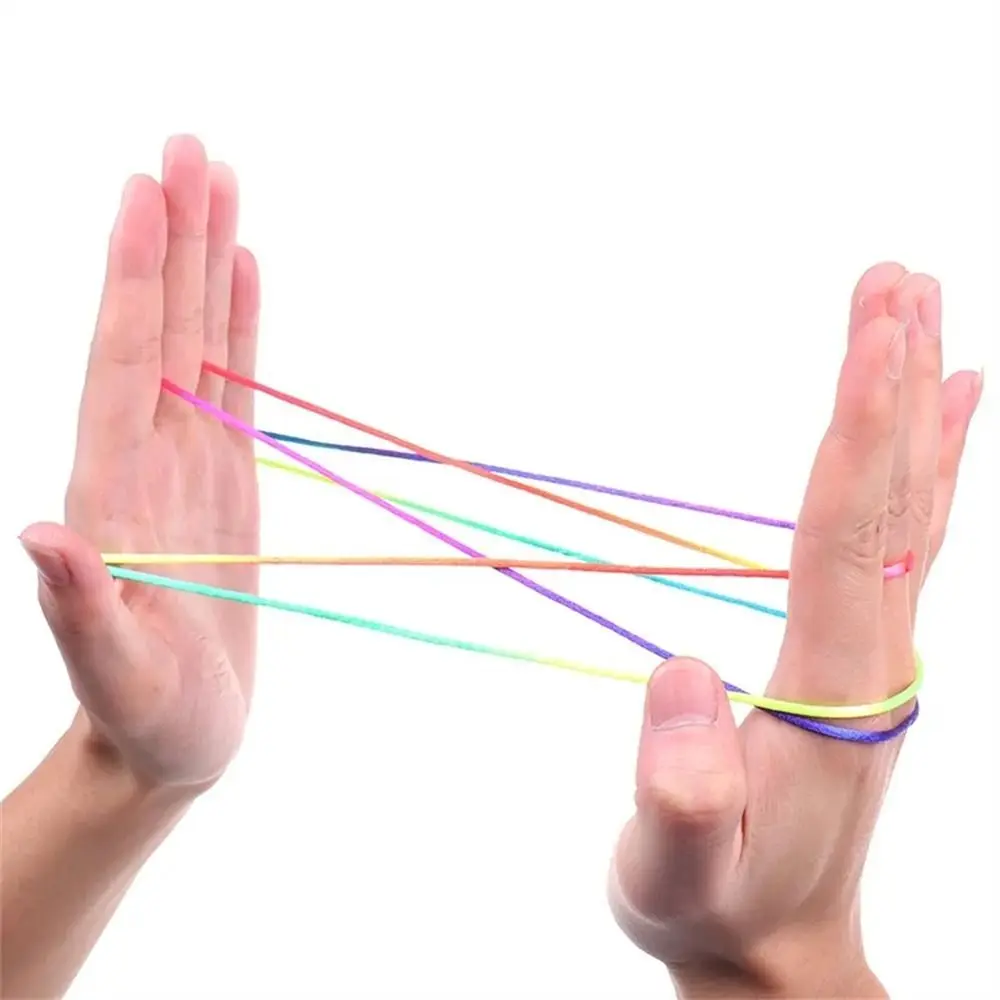 Rainbow Color String Finger Games Intelligent Toy Educational Game Fumble Finger Thread 165cm Colorful String Game Toy