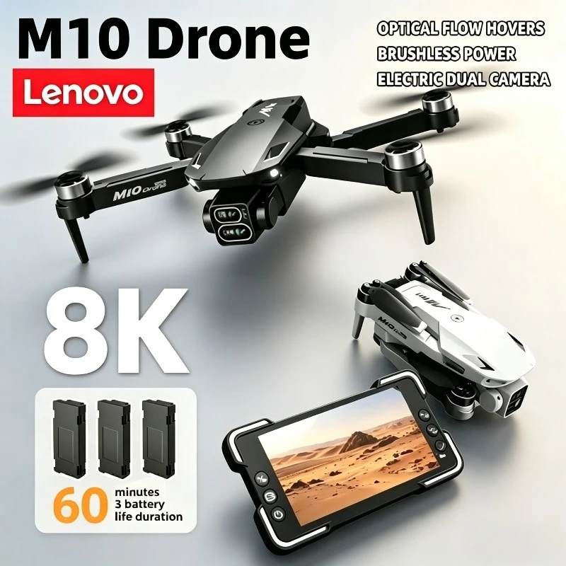 

Lenovo M10 8K HD Dual Camera Professional Drone Brushless Motor 5G WiFi FPV RC With Screen Obstacle Avoidance Quadcopter