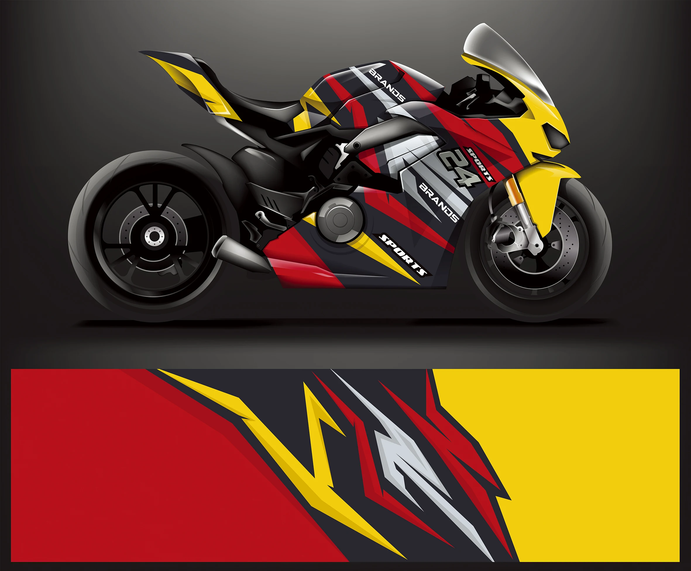 Full Body Racing Graphic Decals Vinyl Wrap Motorcycle Full Wrap Stickers Decorative Motorcycle Race Color Change Film 200*60cm