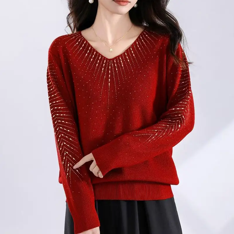 

Новый женский свитер для мамы, весна-осень 2026, трикотажное пальто, свободный пуловер в западном стиле, женская куртка, модная нижняя рубашка, топ