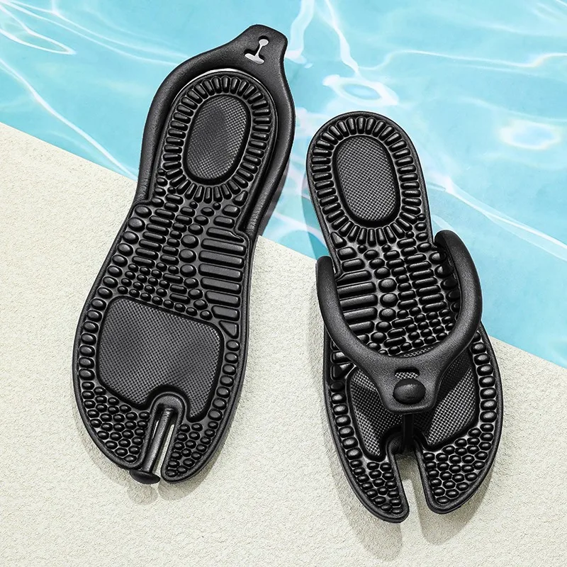 

Летние нескользящие уличные повседневные легкие пляжные сандалии для мужчин, парные складные портативные тапочки для путешествий, домашние шлепанцы для ванной