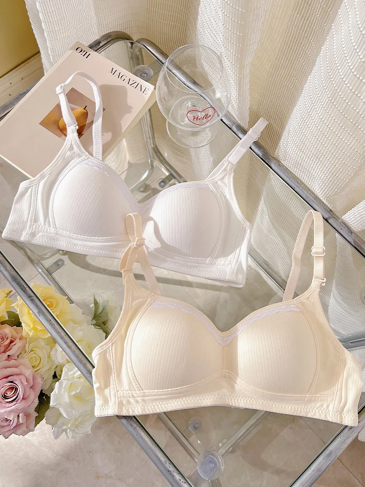 

Беспроводные бюстгальтеры для подростков с маленькой грудью — ультратонкие дышащие студенческие бюстгальтеры, антипровисающее нижнее белье для школьниц, размеры ЕС и Азии