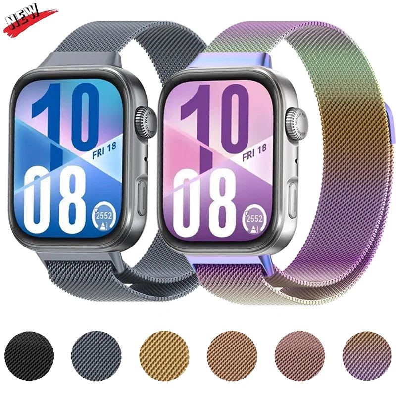 Pulseira de metal milanesa para huawei watch fit 4/3, pulseira de substituição confortável para huawei watch fit 4/4 pro, acessórios correa