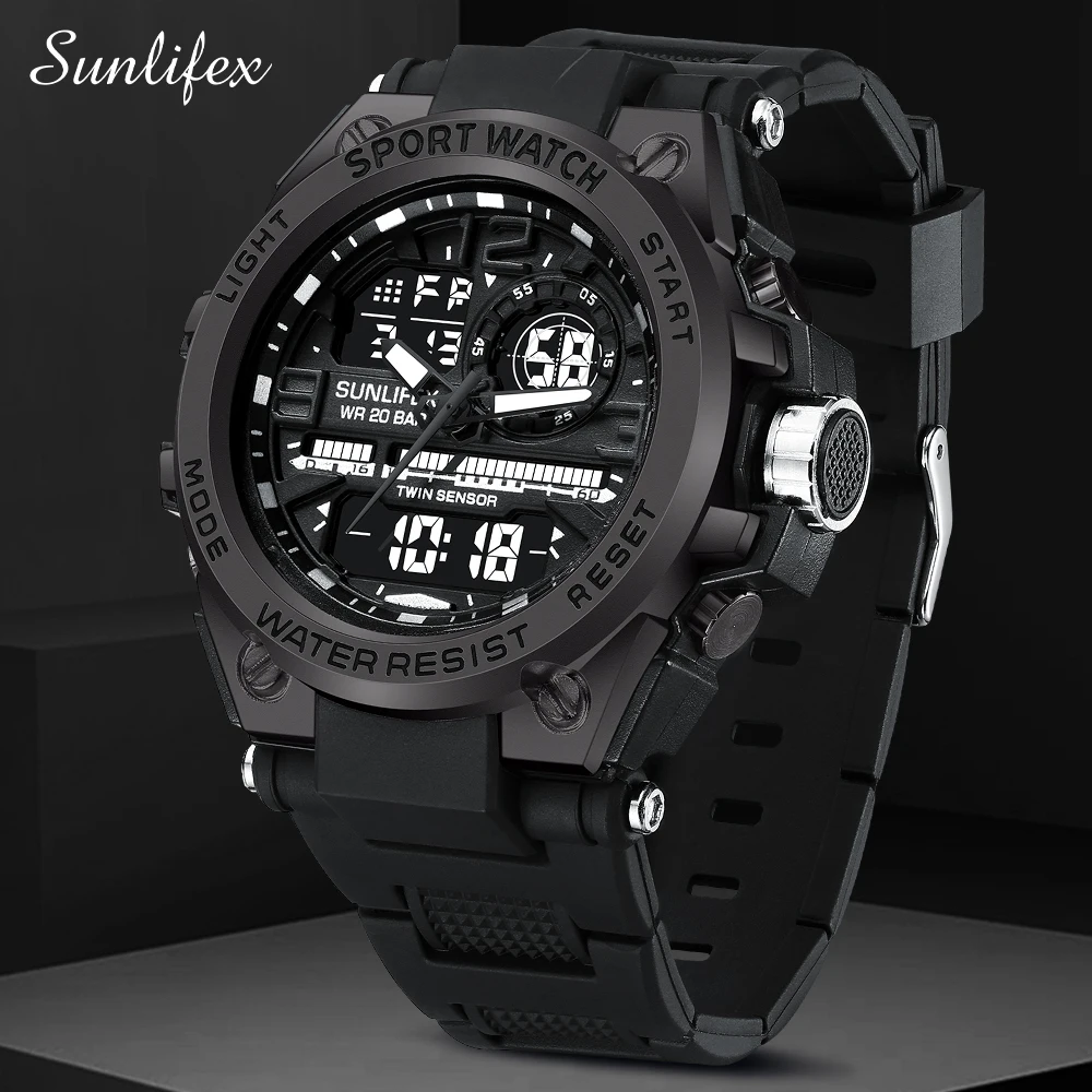 Sunlifex 2024 Top Brand Men's Watches 5ATM Waterproof Sport Military Wristwatch Quartz Watch for Men Clock Relogio Masculino