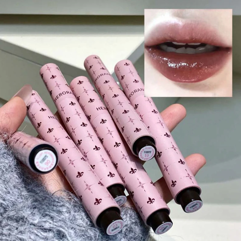 1 Pezzo HERORANGE Penna Lucidalabbra Shimmer Idratante Effetto Specchio, Gloss Labbra Solido Non Sbiadente