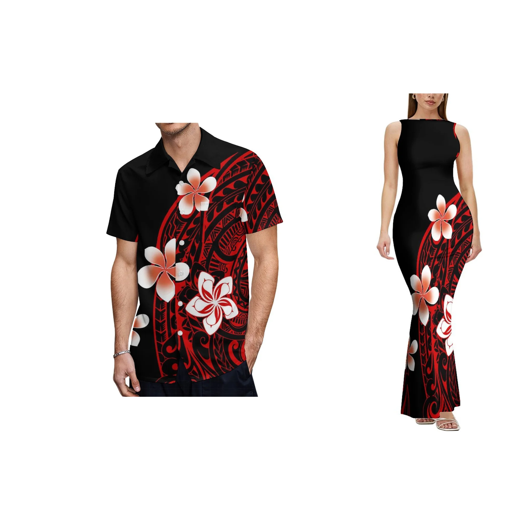 العلامة التجارية الجديدة نمط تصميم مثير المرأة عارية الذراعين اللباس مخصص ساموا طباعة قارب الرقبة أكمام زائد حجم فستان سيدة