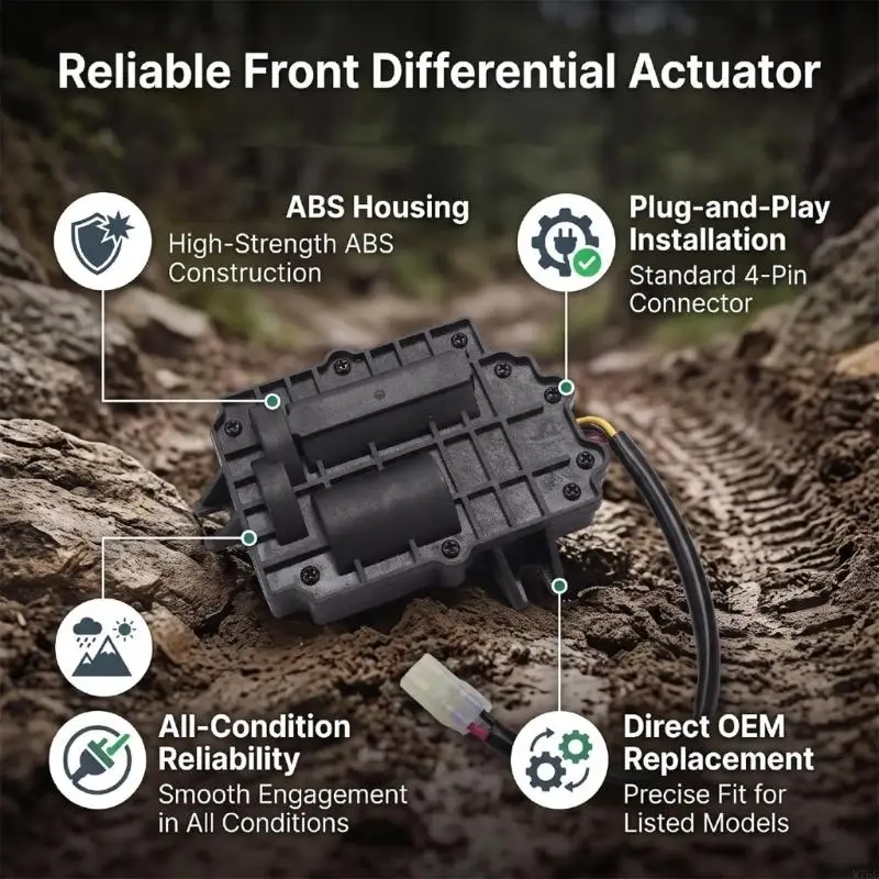 M76E 12V Frontdifferentialaktuator mit 4 Kabelbaum für ATV UTV 400 425 450 500 – Detail 8