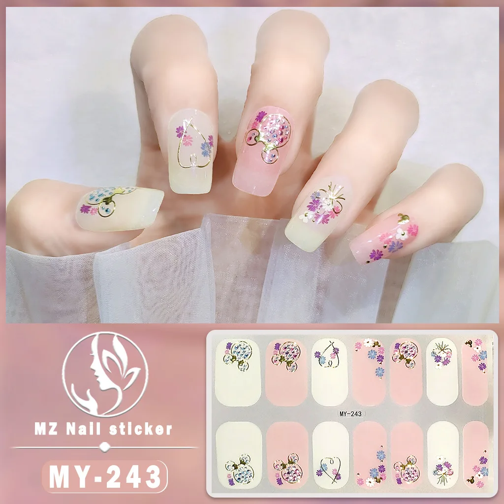 MEBIS Nail Stickers Nobake Gel 5D Nail Sticker Full Sticker Nail Sticker Japan And Korea Waterproof Imitation Diamond