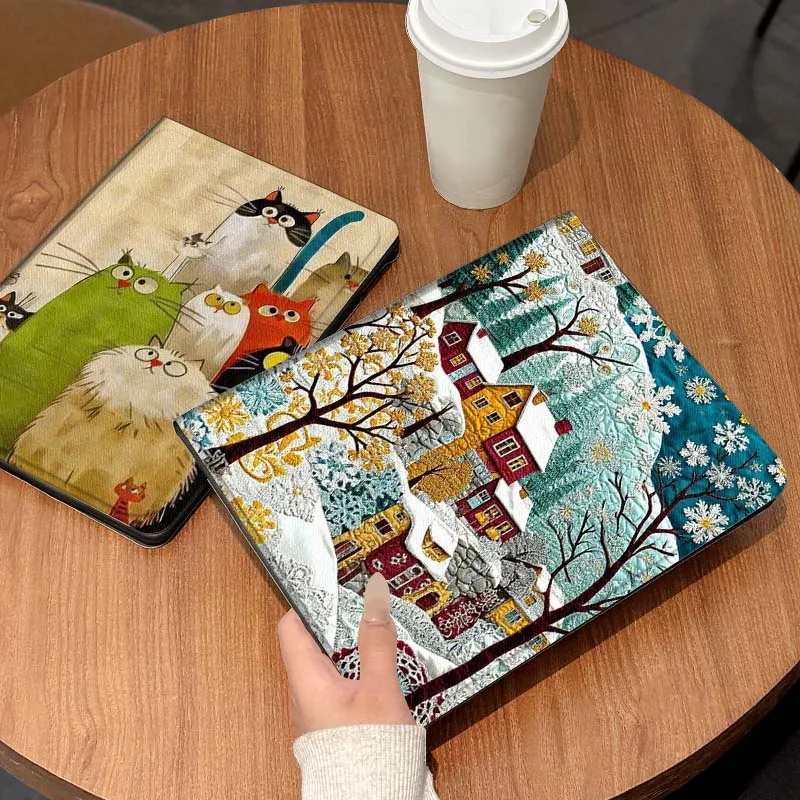 

Чехол для планшета с мультяшным зимним домашним пейзажем для Lenovo Xiaoxin Legion Pad Tab Pro GT Y700 Gen4 2 11 P11 M10 K10 3rd Plus Gen