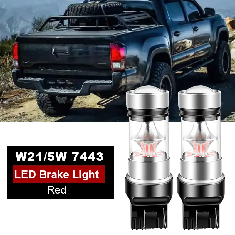 

2PCS T20 7443 LED Brake Light W21W W21/5W 7440 LED Bulb Red Backup Lamp DRL Parking Lights For Toyota Tacoma 2017 2018 2019