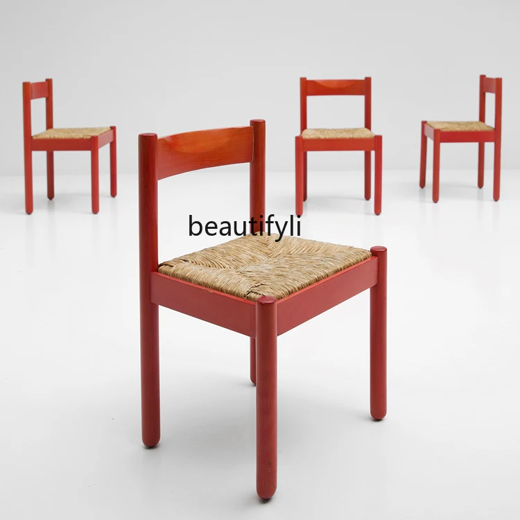 White Wax Rattan Chair Designer Vintage Red Dining Chair Coffee Shop B & B Chair Dining Chair