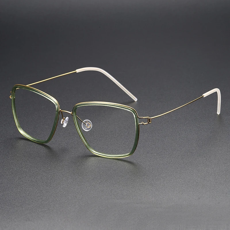 Vintage ultraleichte schrauben lose Brille Rahmen Frauen Retro quadratische Titan Acetat Ring Brillen Männer hochwertige optische Brillen