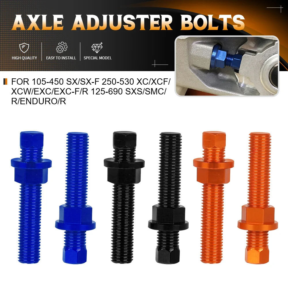 For 105-450 SX/SX-F 250-530 XC/XCF/XCW/EXC/EXC-F/R 125-690 SXS/SMC/R/ENDURO/R Motorcycle Axle Blocks Chain Adjuster Bolt Nuts